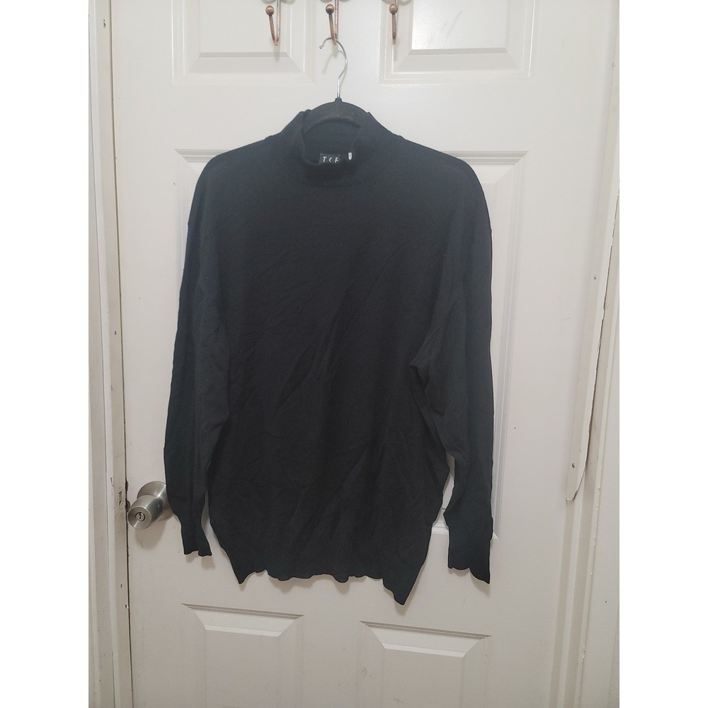 Tse men's XL 100% super fine wool turtleneck sweater Made in Italy Career Grunge